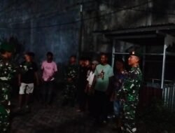 Komitmen Keamanan, Koramil 1409-05 Pallangga Bersama Komduk Lakukan Patroli Malam