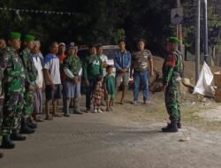 Jaga Persatuan dan Sitkamtibmas, Gabungan Personil Koramil dan Komduk Gowa Intensifkan Patroli Malam
