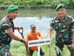 Rayakan Hari Jadi ke-705, Pemkab Gowa Bersama Dandim Tanam 170 Pohon Sukun Sepanjang Kanal Tombolo
