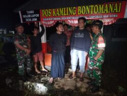 Jaga Kondusivitas Wilayah, Koramil 07 Tompobulu Gandeng Komduk dan Tokoh Masyarakat Patroli Pos Kamling Bontomanai