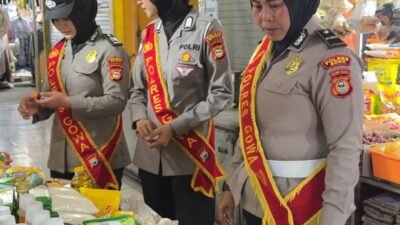 Polwan Sahabat Masyarakat Turun ke Pasar, Pastikan Harga Bahan Pokok Stabil