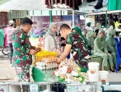 Bantu Ekonomi Rakyat, Kodim 1409/Gowa Sediakan Sembako Murah Lewat Bazar Ramadhan TNI