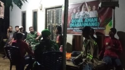 Perkuat Siskamling, TNI Bersama Tokoh Masyarakat Gowa Komitmen Jaga Kedamaian Desa