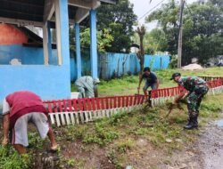 Cegah Genangan dan Penyakit, Babinsa Koramil 08/Bontonompo Ajak Warga Karya Bakti Massal