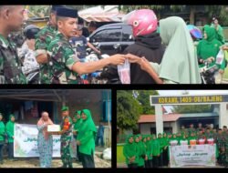 Wujud Syukur Ramadan, Koramil 1409-06/Bajeng Bagikan Takjil dan Santunan Sembako
