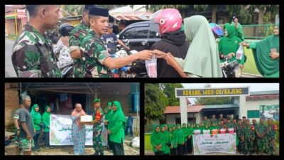 Wujud Syukur Ramadan, Koramil 1409-06/Bajeng Bagikan Takjil dan Santunan Sembako