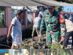 Kompak! Camat, Lurah dan Babinsa Koramil 1409-01/Somba Opu Pimpin Warga Batangkaluku Karya Bakti Bersihkan Drainase
