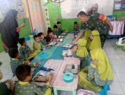 Kawal Gizi Generasi Bangsa, Babinsa Koramil 03/Bontomarannu Kawal Distribusi Makan Bergizi Gratis