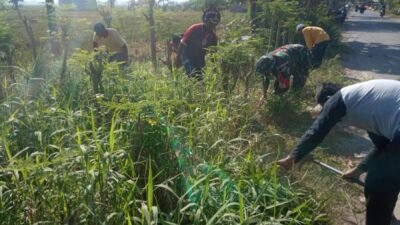 Wujud Nyata Kepedulian, Babinsa Koramil Bajeng Kodim 1409/Gowa Kompak Bersihkan Lingkungan Bersama Warga