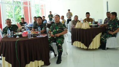 Dampingi Kasrem 141/Tp, Dandim 1409/Gowa Ikuti Vicon Evaluasi Percepatan Pembangunan KDKMP Oleh Kaster TNI