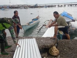 Terjang Badai di Laut, TNI dan Warga Kompak Angkut Material, RTLH TMMD Ke 128 Kodim 1415/Selayar