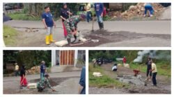 Aksi Nyata Kemanunggalan TNI, Babinsa Bersama Warga Malino Gowa Gelar Kerja Bakti Benahi Infrastruktur