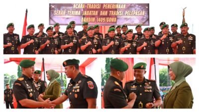 Danrem 141/TP Pimpin Sertijab Dandim 1409/Gowa: Letkol Inf Gilang Nugraha Resmi Gantikan Letkol Inf Heri Kuswanto