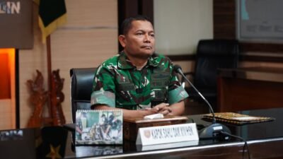 Kodam XIV/Hsn Perkuat Sinergi Nasional, Kapoksahli Hadiri Rakor Pengendalian Karhutla Tingkat Nasional Secara Vicon