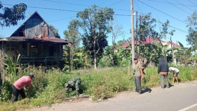 Budayakan Gotong Royong, Babinsa Kodim 1409/Gowa Bersama Perangkat Lingkungan dan Warga Cikoro Gelar Karya Bakti