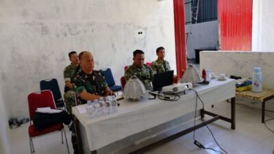 Dandim 1409/Gowa Ikuti Vicon Evaluasi KDKMP yang Dipimpin Wakil Panglima TNI