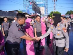 Naik Pangkat, 53 Personel Polres Pelabuhan Makassar Jalani Tradisi Siram Air Kembang dan Water Cannon