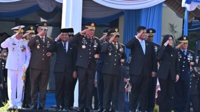Bersama Menjaga Negeri, Pangdam XIV/Hasanuddin Hadiri Upacara HUT Bhayangkara ke-80 di Polda Sulsel