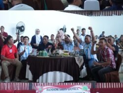 Dihadiri Wakil Bupati dan Dandim 1409/Gowa, Nobar Piala Dunia di Desa Panaikang Berlangsung Meriah