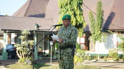 Pimpin Upacara Tujuh Belasan, Dandim 1409/Gowa Bacakan Amanat Kasad Tekankan Profesionalisme dan Integritas Prajurit