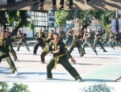 Persiapkan Kenaikan Tingkat, Prajurit Kodim 1409/Gowa Gelar Latihan Rutin Pencak Silat Militer