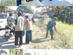 Aksi Nyata Babinsa Koramil 05 Pallangga Kodim 1409/Gowa dan Mahasiswa UNM Wujudkan Desa Kanjilo Bersih dan Asri