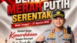 Semarak HUT ke-81 RI, Kapolresta Gowa Ajak Masyarakat Kibarkan Bendera Merah Putih