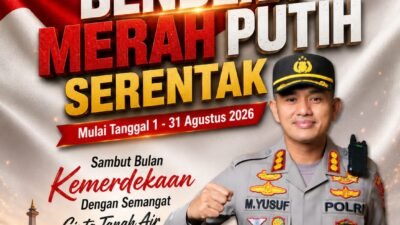 Semarak HUT ke-81 RI, Kapolresta Gowa Ajak Masyarakat Kibarkan Bendera Merah Putih