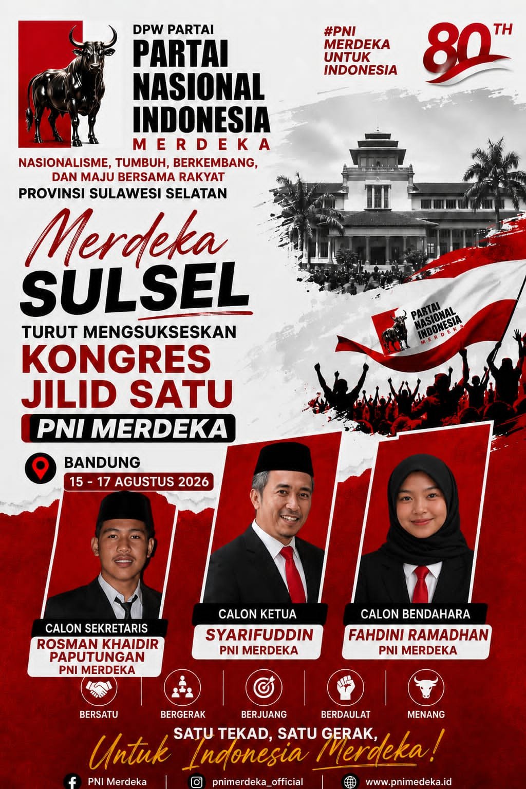 PNI Merdeka Sulsel Kompak Usung Syarifuddin Maju di Kongres Jilid Satu